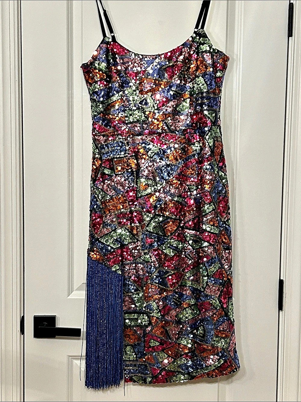 Dress the Population Rory Dazzle Sequin Fringe Bodycon Midi Dress Midi Dress
